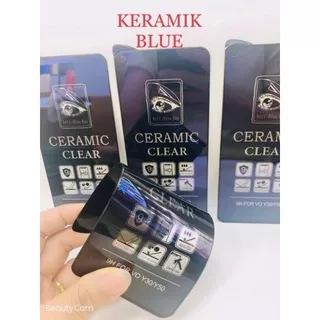 Xiaomi Redmi GO/S2/Y2/Y3/3/3S/4A/6/6A/5/5+ plus/8/8A/8A Pro/9/9i/9A/9C/9C NFC/9T/ Redmi Note 3/6 Pro/5/5 Pro/7/7 Pro/8 Pro/9/9T/9 Pro/9 Pro Max promax Antigores gores Ceramic Blue Clear Glossy Crystal Keramik Anti Radiasi Full layar screen & lem glue