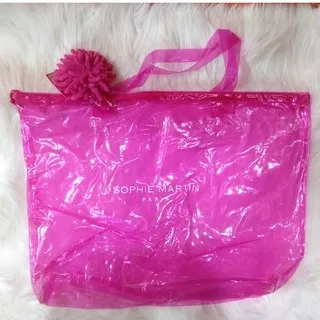 TAS TRANSPARENT PINK IMPOR BY SOPHIE PARIS DISKON