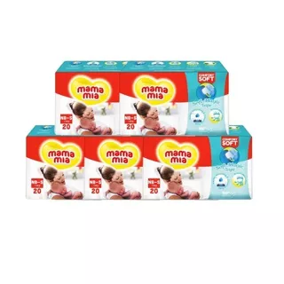 Mamamia Baby Diapers Soft Magic Tape S100 pcs - S 20 Pcs x 5 Pack - Popok perekat baru lahir / Popok Bayi Newborn / Diapers Newborn Baby comfort soft - Selembut kapas, Daya Serap Tinggi, Anti Iritasi & Anti Ruam