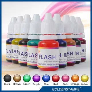 TINTA STEMPEL FLASH OTOMATIS SUPER INK FLASH Tinta Refill Refil Warna Biru, Hitam, Hijau, Merah, Ungu, Kuning, Orange Stamp 5ml