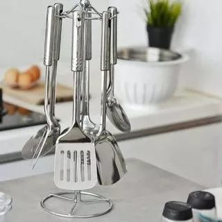 Texania Spatula 7 pcs + Rack Stainless