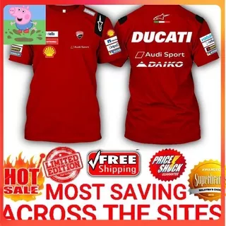 Ducati Moto Gp Kaos T-Shirt Lengan Pendek Motif Logo Team Racing Branded Distro