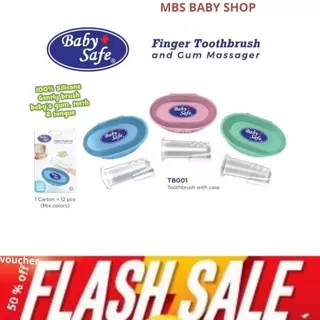 Baby Safe Finger Toothbrush dan Gum Massager Sikat Gigi Bayi Silikon Sikat Lidah