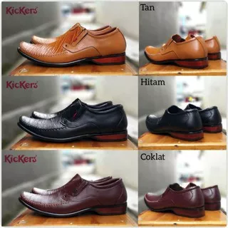 sepatu pantofel pria coklat kickers slop aladin