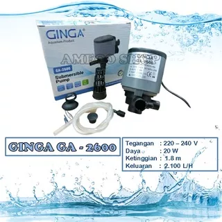 GINGA Power Head Pompa Air Celup Aquarium GA 2600