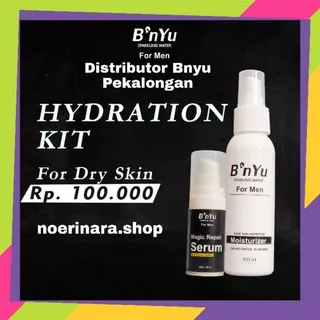 B`nYu For Men Moisturizer + Bnyu Serum Men Hydration kit,Face Mist Pencerah Wajah Cowok