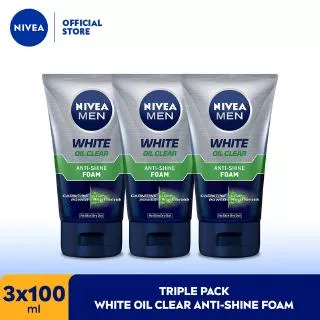 NIVEA MEN White Oil Clear Foam 3 x 100mL