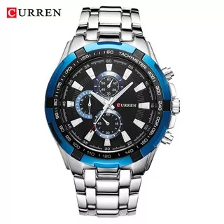 CURREN 8023 Jam Tangan Pria Analog Stainless Steel Chronograph Tidak Aktif Dial 46MM CURRENOS