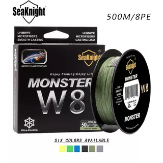 Seaknight Fishing Line Senar Pancing Pe X8 500m Braided Fishing Line Senar Pancing Kuat Laut 15lb-100lb W8