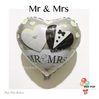 Balon Foil Love MR & MRS / Balon Love Bride Groom Wedding