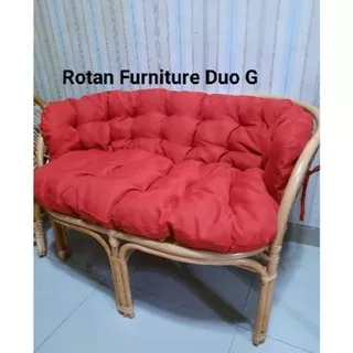 KURSI ROTAN SOFA BAHAMA CUSTOM MERAH/kursi rotan bahama/kursi cafe/kursi kekinian/kursi Santai/Asli Rotan