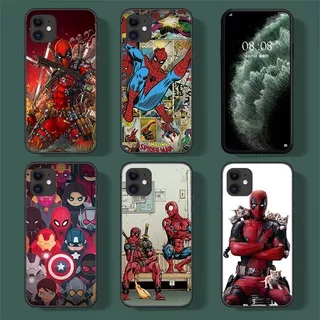 Casing Softcase Tpu Iphone 6 6s 7 8 Plus X Xs Xr 11 Pro Max Gambar Deadpool Spiderman 104c