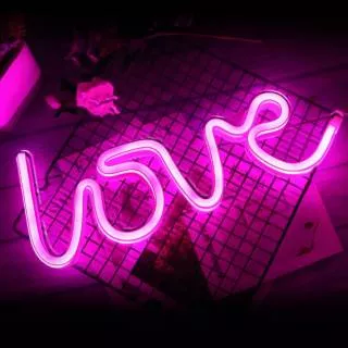 Love LETTER Neon Sign LED - Lampu Hias Neon Tulisan LOVE - Lampu Tidur Dekorasi Pesta Waterproof