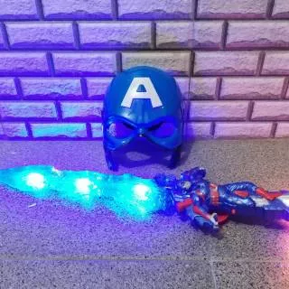 Mainan Set Pedang Topeng Tameng Capt America - Paket Perisai Anak