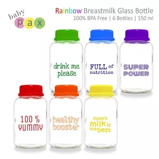 Botol ASI Kaca Baby Pax Rainbow 1pc 150ml