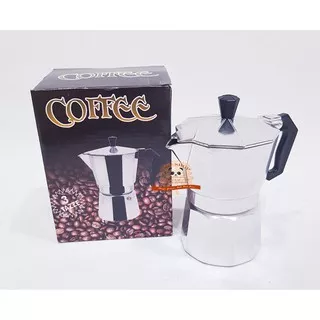 MOKA POT 3 CUPS ( Model SEGI 8 ) / TEKO PEMBUAT KOPI / ESPRESSO COFFEE MAKER SILVER