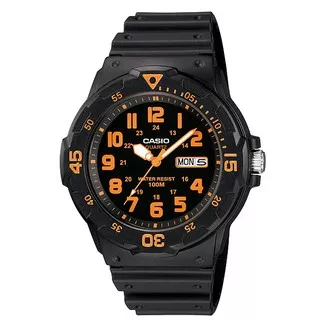 JAM TANGAN CASIO ANALOG PRIA MRW-200H-4B ORIGINAL - MRW200H HITAM ORANYE