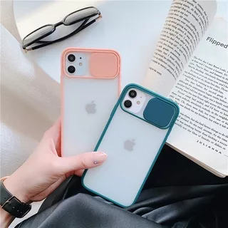 Matte Clear Case iPhone 6 7 8 Plus 11 Pro Max X XS XR SE 2020 Phone Casing Candy Colors Slide Push Window Camera Protection Back Cover
