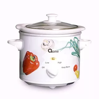 Oxone OX821RO4 Slow Cooker Panci Kukus Keramik Oval 4L Jumbo