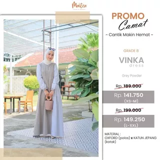 Vinka Dress Grade B - Gamis Daily - Gamis wanita - Gamis polos