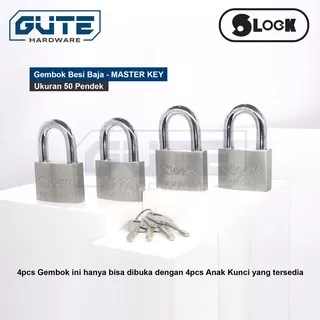 Gembok MASTER Key 50mm SLOCK Untuk Pintu Gudang / Toko / Kantor / Ruko