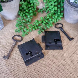 DRAWER LOCK BODY KUNCI PINTU LEMARI LOKER LACI PETI BUFET KABINET ANTIK KLASIK VINTAGE JADUL KUNO