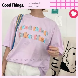 GOOD THINGS HITAM PUTIH LILAC UNGU OVERSIZE | BAJU KAOS TUMBLR TEE UNGU PURPLE