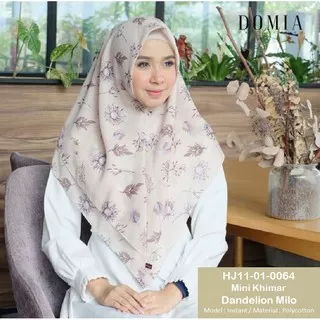 HJ11010064 Hijab Instant Mini Khimar Polycotton Dandelion - MILO Kerudung Jilbab Motif Murah Bandung