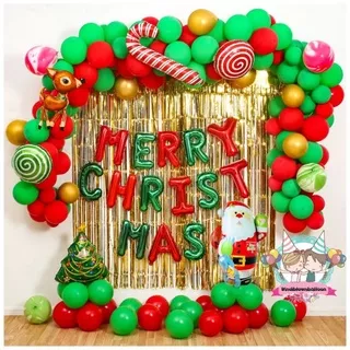 WINDBLOWN BALON SET CHRISTMAS NEW YEAR DECORATION/ HIASAN TIRAI POHON NATAL TAHUN BARU SANTA CLAUSE