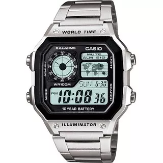 casio AE1200WHD jam tangan pria stainless original bergaransi kotak segi kuat formal termurah laris