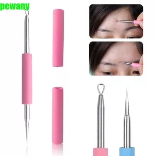 PEWANY Portable Blackhead Acne Needle Silica Gel Pimple Removing Acne Remover Needle Professional Facial Pore Cleaner Stainless Steel Blackhead Remover Tool Double Head Pimple Remover Acne Pimple Extractor/Multicolor