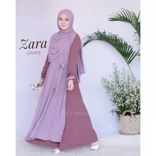 Ready stok set gamis Zara Original Hijab syar`i