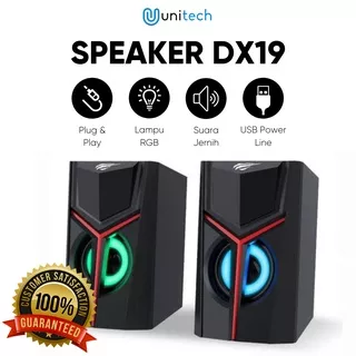 Speaker Multimedia Desktop Unitech DX19 Portable Active Speaker 2.0 untuk Komputer PC Laptop