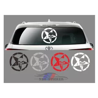 Sticker Decals Punisher Kaca Mobil Belakang Avansa, Xenia, Innova, Fortuner dll