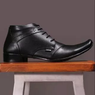 Sepatu Pantofel Original Pria Armour Pluto Tali Tinggi Kulit Asli Hitam Formal Kerja Kantor Cowok