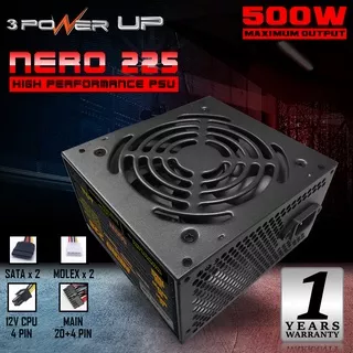 PSU 500 Watt 3 Power Up NERO 225 FAN Silent Fan - PSU 450W - PSU 500W