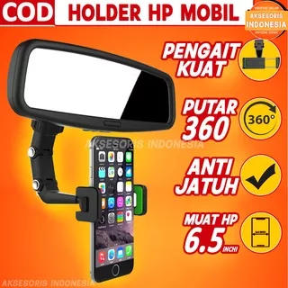 CAR-ORIGINAL HOLDER MOBIL CAR GPS MIROR KACA JEPIT HP JEPITAN PEGANGAN GANTUNGAN SPION MOUNT BREKET BRACKET HANDPHONE STAND MOUNT TIANG MULTI UNIVERSAL STANDING J378- Tempat Dudukan Stand Phone Holder Tripod Hp di Mobi Pegangan Jepit Hp di Mobil