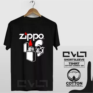 Kaos / Baju Korek Zippo Logo Skull Keren Murah