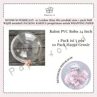 BALON PVC BOBO BALON TRANSPARAN 24 INCH