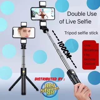 TONGSIS TRIPOD BLUETOOTH REMOTE SHUTTER  WITH DUAL LED PHONE HOLDER