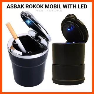 Asbak Roko Mobil Mewah Portable Asbak Rokok LED Unik Model Tabung Untuk Mobil