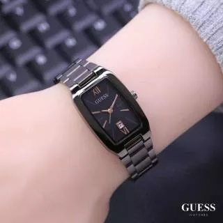 New arrival - JAM TANGAN WANITA GUESS OVAL KOTAK TANGGAL AKTIF RANTAI STEEL