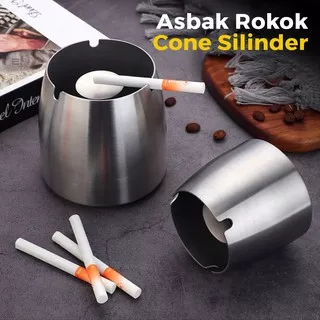 Asbak Rokok Stainless Steel Ashtray Cone Silinder