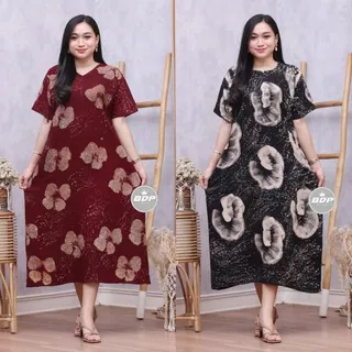 Terbaru | Daster Maura Batik Cap Rayon Premium Busui Resleting depan - Daster Wanita Lengan Pendek Kekinian - Baju Tidur Daster