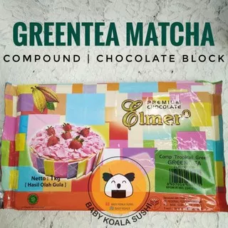 ELMER GREENTEA/ MATCHA 1kg | Green Tea Coklat Blok | Compound Block - COKELAT GREEN TEA