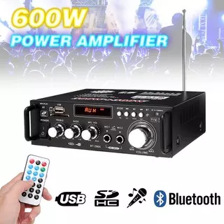 Audio Power Amplifier Hi-Fi Stereo Bluetooth EQ Karaoke Home Theater FM Radio 600W