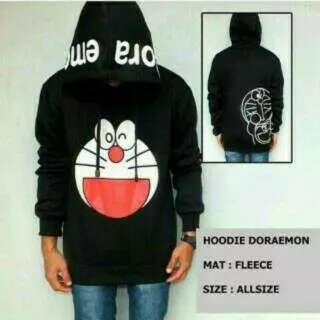 Jaket sweater doraemon hitam