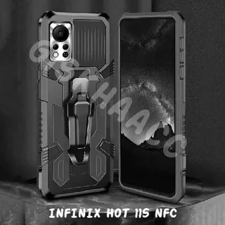 Case Hp Infinix Hot 11s NFC Hard Case Robot Belt Clip Leather Transformer Soft Hp