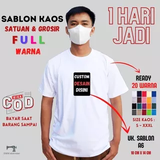 Custom Kaos Sablon A6 Satuan Desain Sendiri Nama Foto Tulisan Baju Distro Pria Wanita Cowok Cewek Lengan Pendek