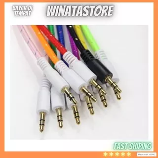 COD ?- Kabel Cable Jack Audio AUX 3.5 mm Motif Tali Sepatu Kabel Mp3 Player Musik Smartphone